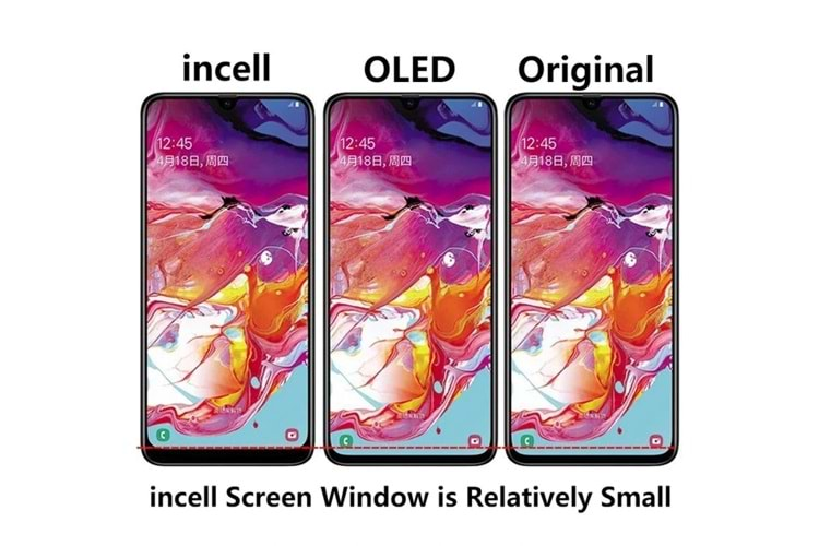 SAMSUNG A70 LCD EKRAN ÇITALI SMALL İNCELL