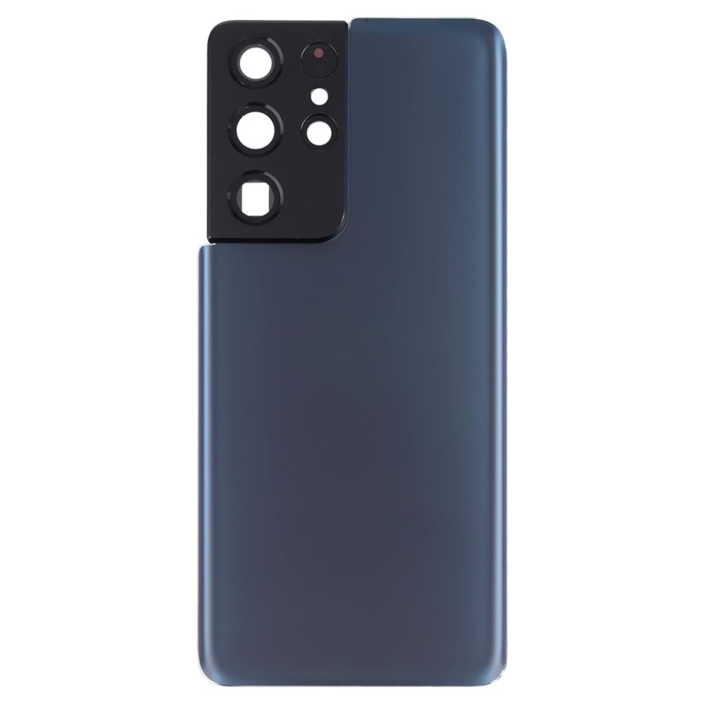 SAMSUNG S21 ULTRA ARKA PİL KAPAK KAMERA CAMLI MAVİ