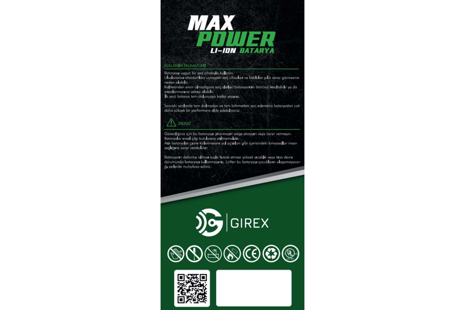 GİREX İPHONE 13 MİNİ BATARYA GÜÇLENDİRİLMİŞ (2600 MAH)