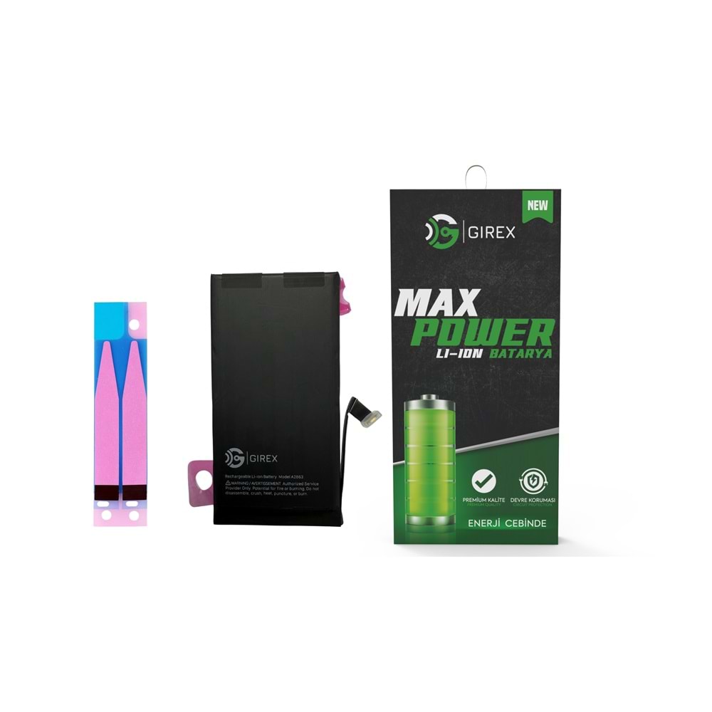 GİREX İPHONE 14 BATARYA GÜÇLENDİRİLMİŞ (3500 MAH)