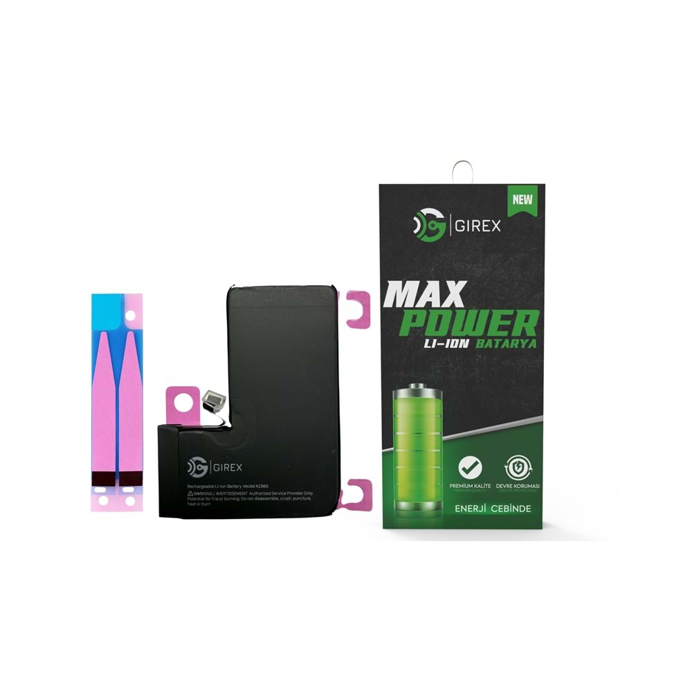 GİREX İPHONE 14 PRO BATARYA GÜÇLENDİRİLMİŞ (3360 MAH)