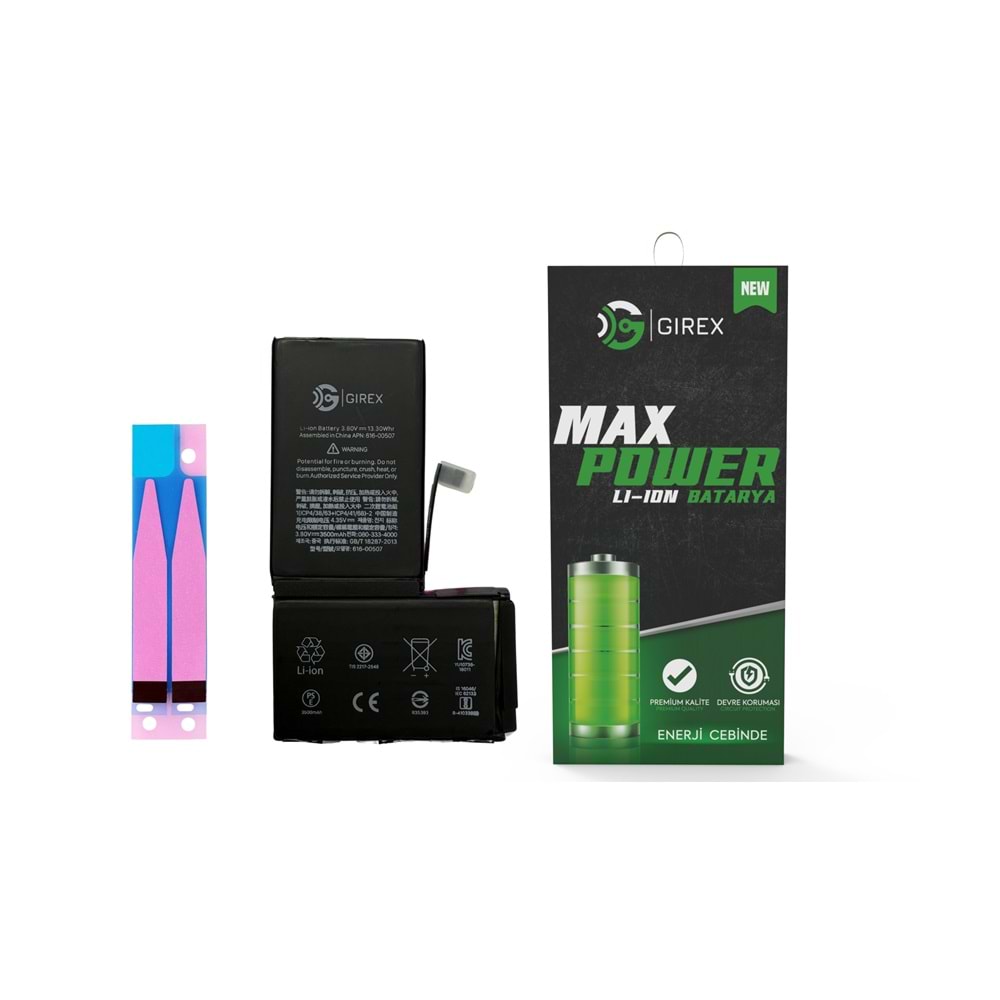 GİREX İPHONE XS MAX BATARYA GÜÇLENDİRİLMİŞ (3500 MAH)