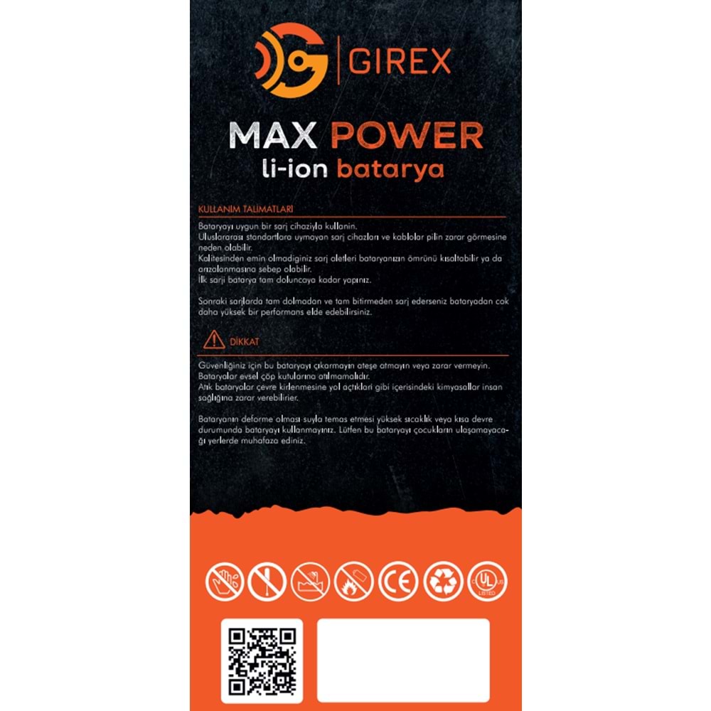 GİREX SAMSUNG BATARYA Note 5 (SM-N920F)