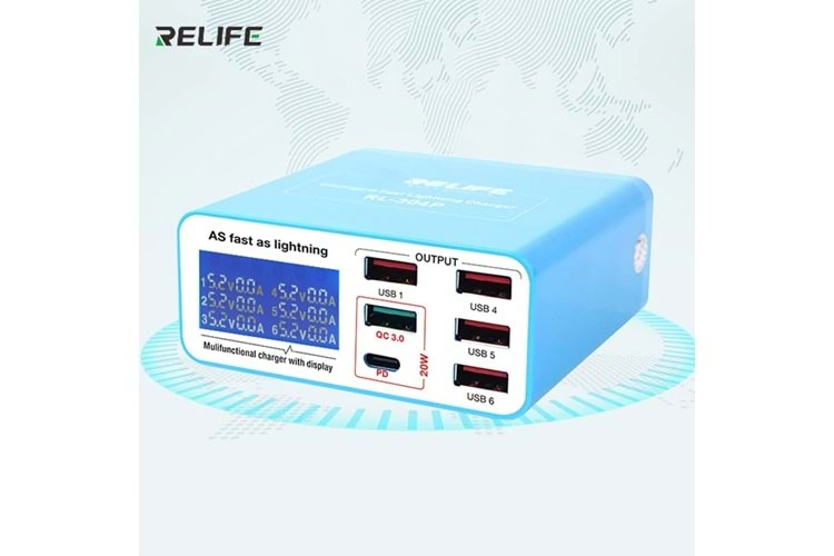 USB AMPER ÖLÇER ÇOĞALTICI RELİFE RL304P 6LI